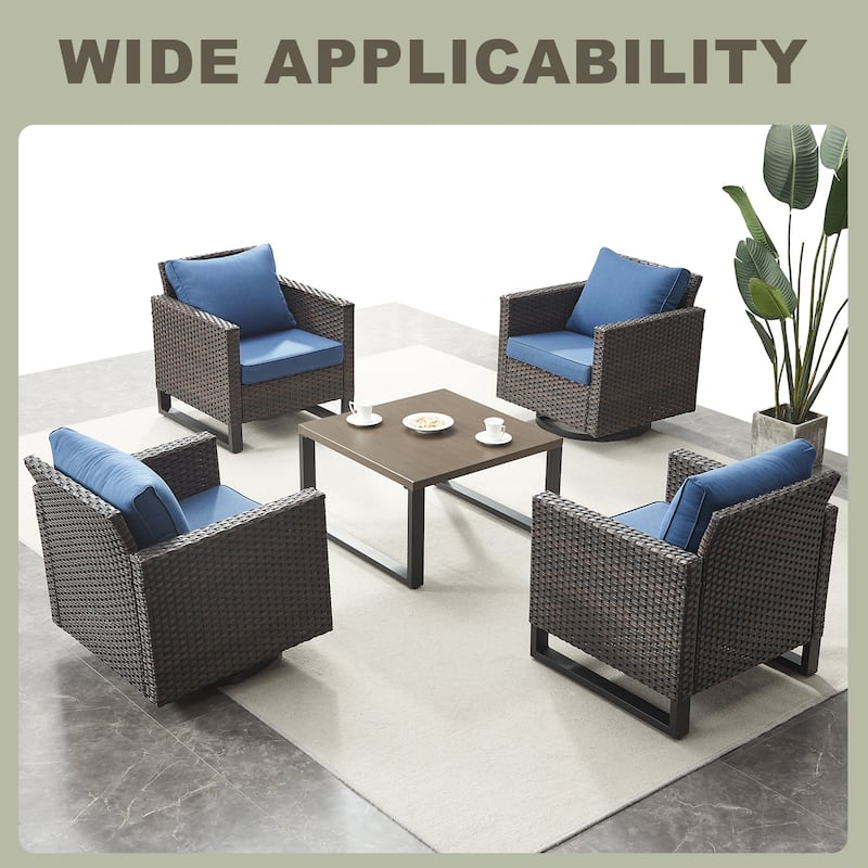 Patio Coffee Table, Metal Steel Outdoor Table