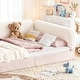 preview thumbnail 38 of 124, Bonwell Upholstered Teddy Fleece Montessori Floor Bed with Half-Enclosed & Curved Guardrails for Kids by GDFStudio
