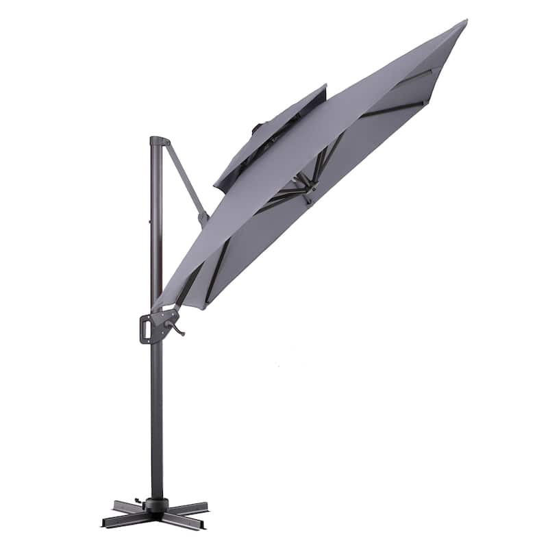 Furniture of America Aires 8-foot Steel Square Cantilever Offset Tilt Roma Umbrella
