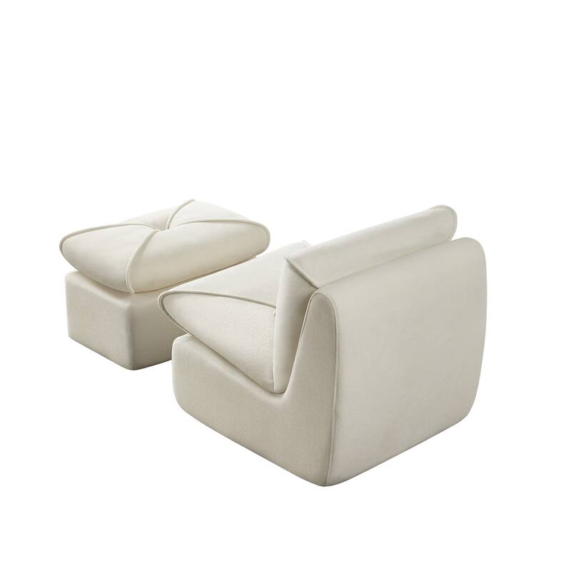 Modern Compressed Lounge Chair with Ottoman, Ideal for Small Spaces and Comfortable Seating