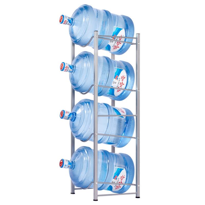 3/4/5-Tier Water Rack Stainless Steel Heavy Duty Water Cooler Jug Rack - Silver - 4-Tier