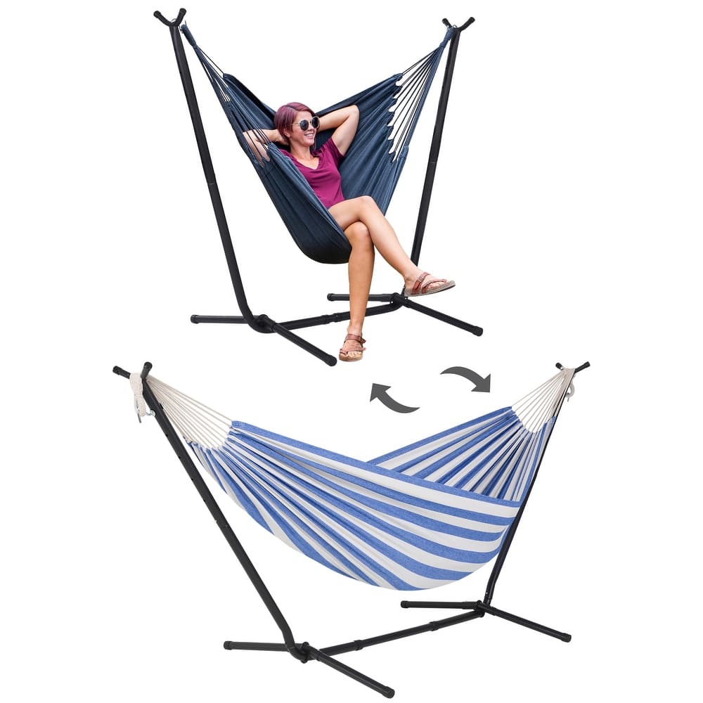 10.7 ft. 2-Person Brazilian-Style hammock with Stand - Convertible