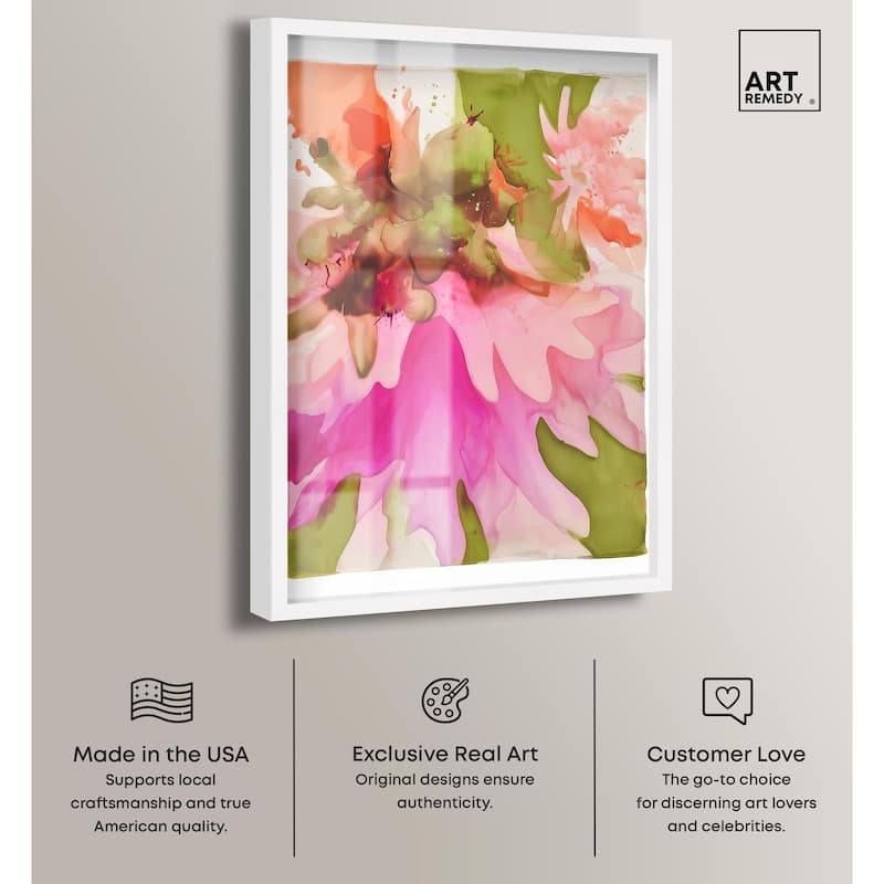 Vibrant Fluidity Floral I Shadowbox by Art Remedy