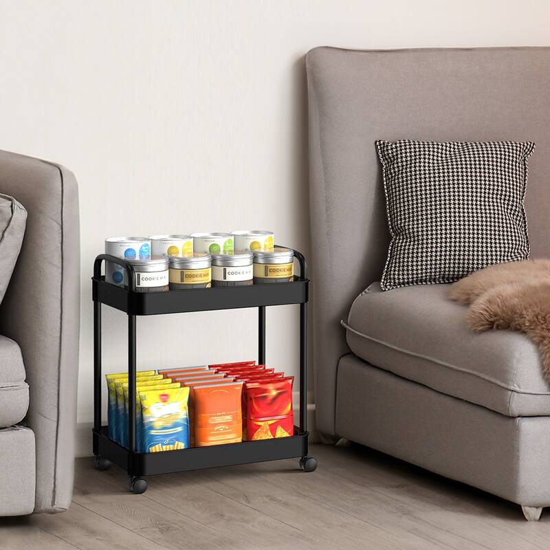 Storage Cart, Shelf Organizer Mobile Shelving, Multifunction Movable Storage Organizer