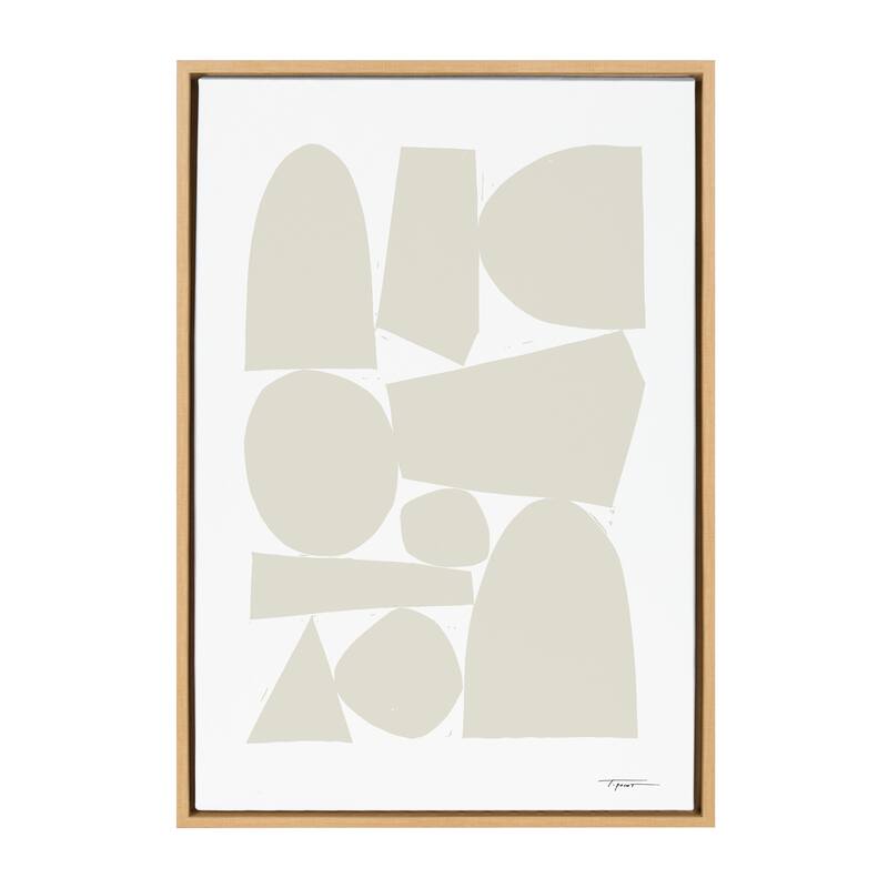 Kate and Laurel Sylvie II Neutral Framed Canvas by Statement Goods - 23x33 - Plastic - Natural
