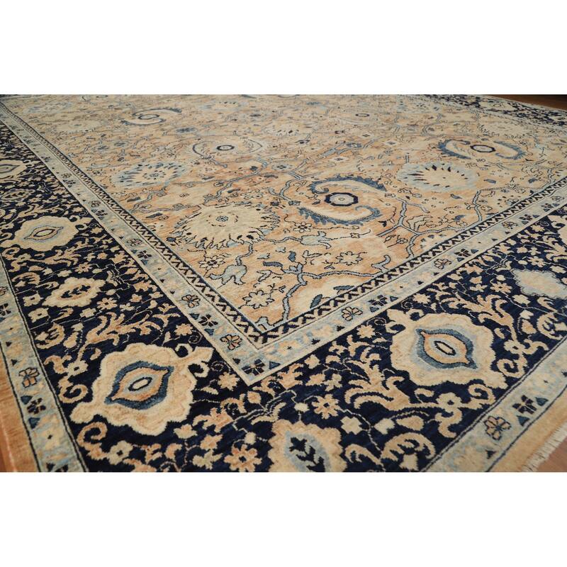 Hand Knotted Oriental 100% Wool Carpet Transitional All-Over Oranges & Rust Oushak Area Rug - 12' 1'' X 9' 1''