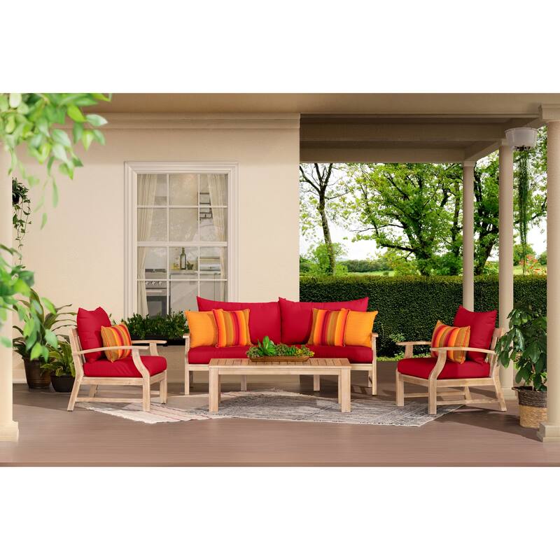 Kooper 4 Piece Sunbrella Outdoor Patio Sofa & Club Chair Set
