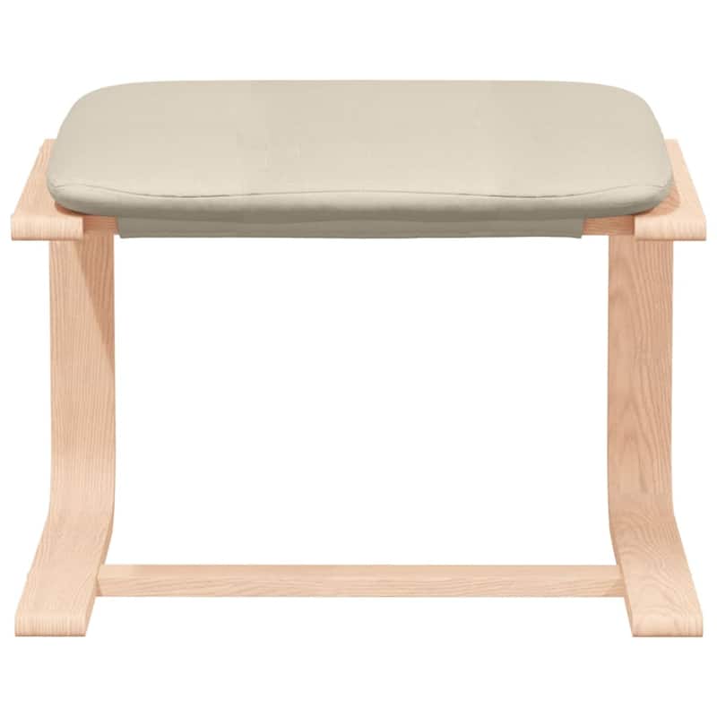 vidaXL Relaxing Chair with Footstool Cream Fabric - 20.1" x 16.1" x 15.7"