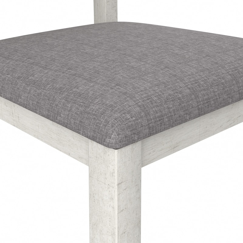 VECELO 2/4/6-Piece Set Solid Rubberwood Dining Chairs with Grey Cushion X-Back Design for Kitchen and Living Room