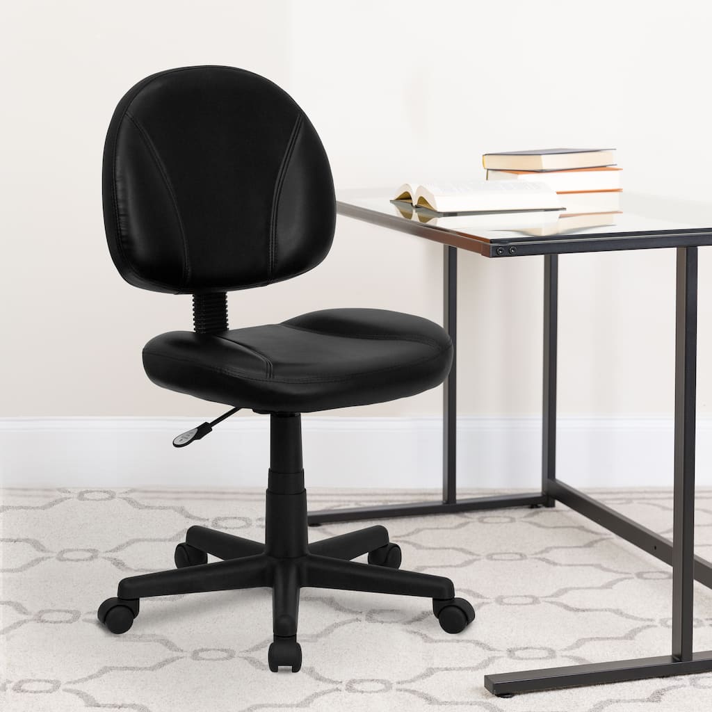 Mid-Back LeatherSoft Ergonomic Office Chair w/Adjustable Back Depth