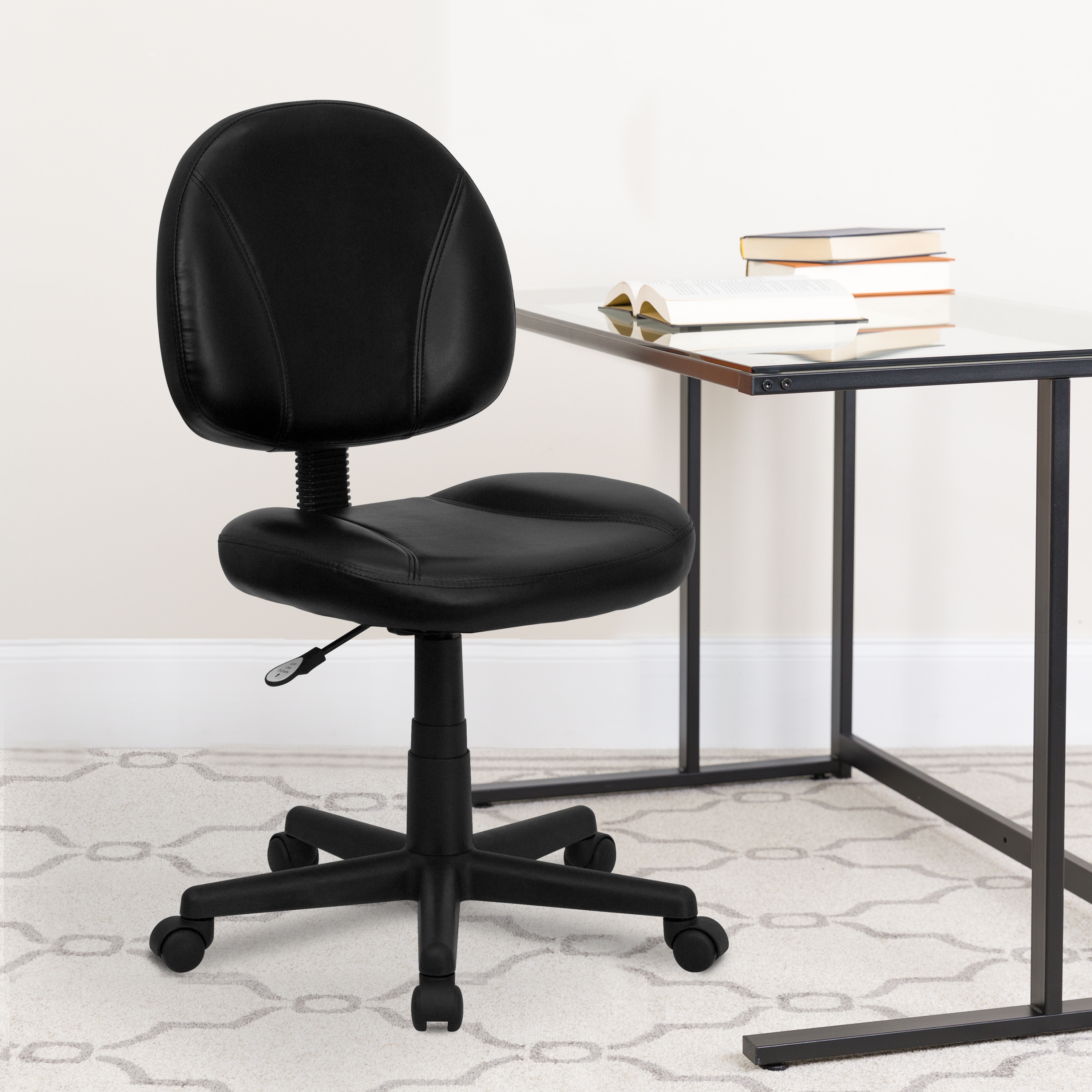 Mid-Back LeatherSoft Ergonomic Office Chair w/Adjustable Back Depth
