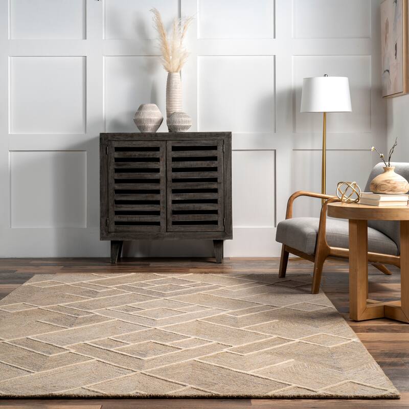 Nuloom Kassy Modern Geometric Wool Area Rug