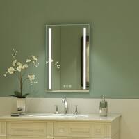 LED Bathroom Mirror,Anti Fog,20 x 30 inch,Dimmable, Touch Button, Slim ...