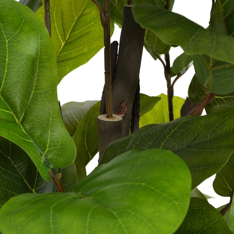 Christopher Knight Home - Elegant 51" Artificial Fiddle Leaf Fig Tree with Pot, Perfect for Home Interiors - Wood