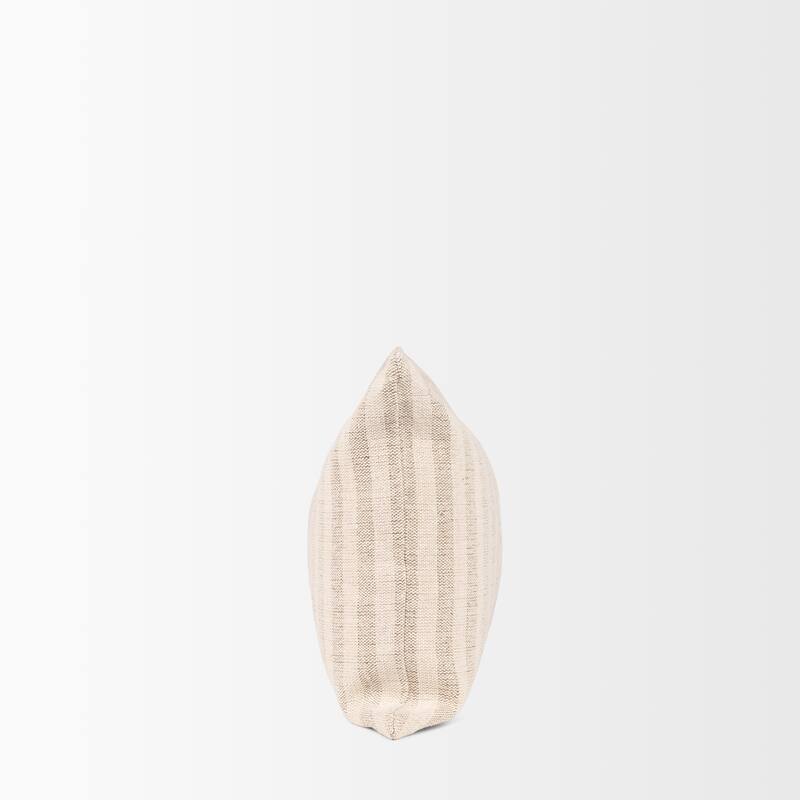 Jace Cream w/ Beige Stripe Lumbar Decorative Pillow Cover