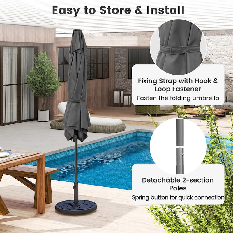 Gymax 7.5 ft Patio Umbrella Outdoor Heavy Duty Market Umbrella w/ Push