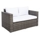 preview thumbnail 21 of 52, SAFAVIEH Outdoor Patio Furniture Machie 4-Piece Conversation Set