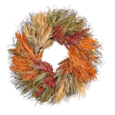 26" Fall Sorghum Harvest Autumn Artificial Wreath - 26