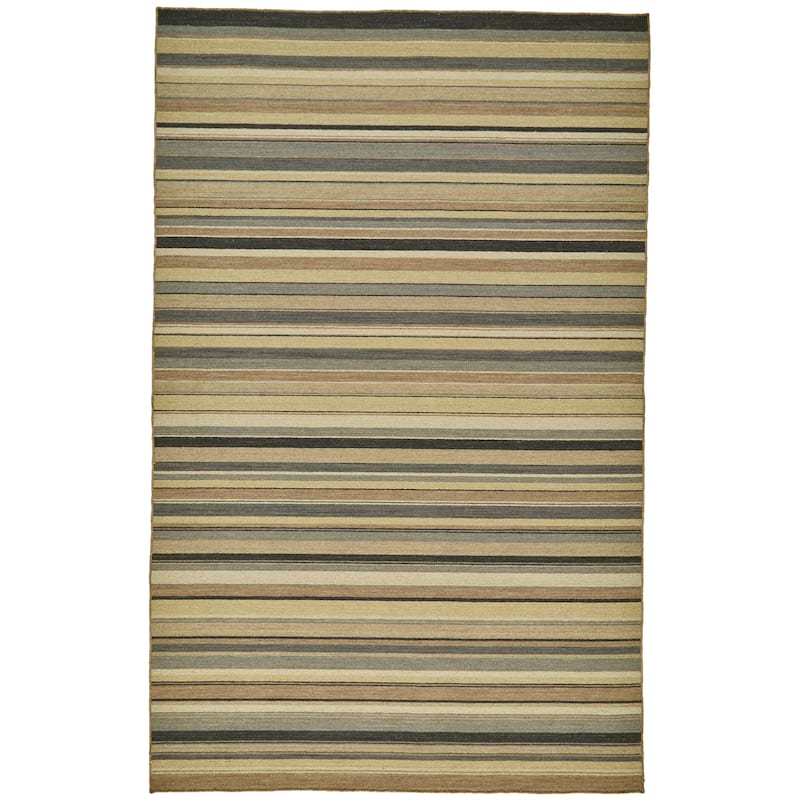 Grand Bazaar Naida Hand Knotted Stripes Transitional Area Rug