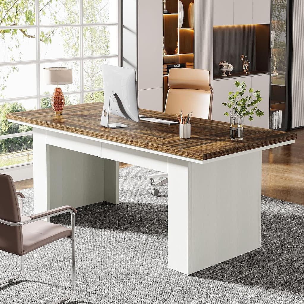63" Large Computer Desk,Modern Executive Desk Home Office Desk Study Writing Desk