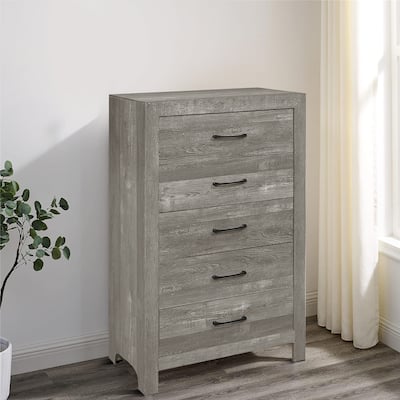 Mid-Century Vintage Style Vertical Storage Dresser with 6 Drawers