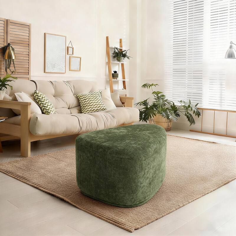 Modern Triangular Upholstered Accent Ottoman