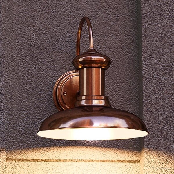Luxury Industrial Chic Outdoor Wall Light, 12.25"H x 12"W ...