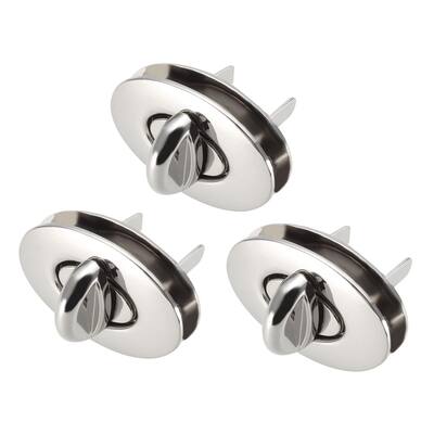 3 Sets Oval Purses Twist Lock 35x20mm Closures for DIY Bag Making - Silver - 35mm x 20mm