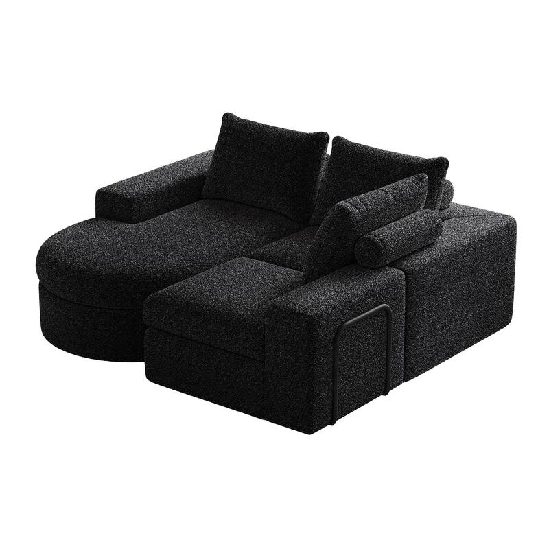 99" L-Shaped Chenille Sectional - 3-Piece Modular Cloud Sofa with Chaise, No Assembly Required
