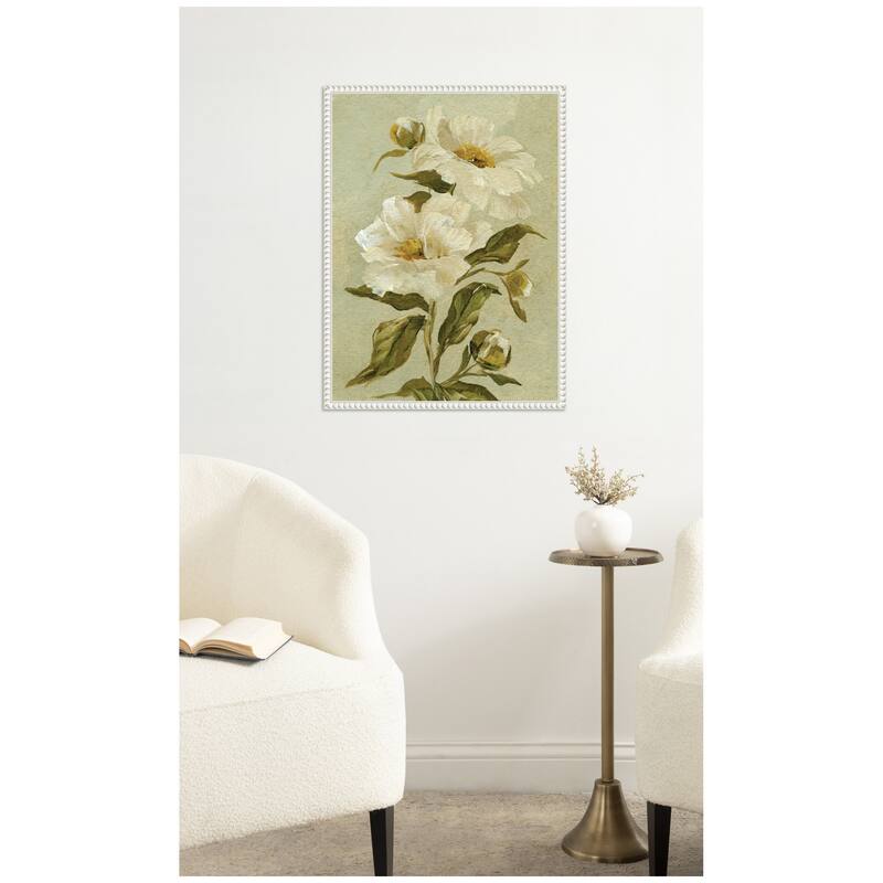 Kate and Laurel AQ Floral No 9 by Annie Quigley Framed Canvas Wall Art Print
