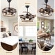 preview thumbnail 8 of 13, Bella Depot 42" Rustic Retractable Ceiling Fan with Light and Remote 6-Speed Reversible Caged Fan