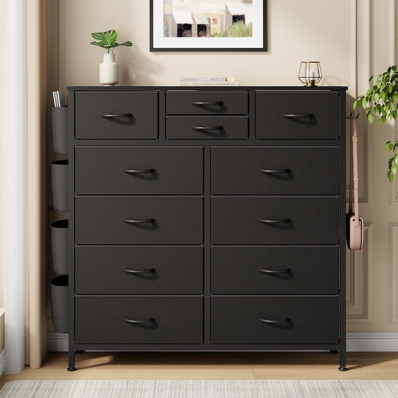 12 Drawer Dresser Fabric Tall Dressers for Bedroom Chest of Drawers