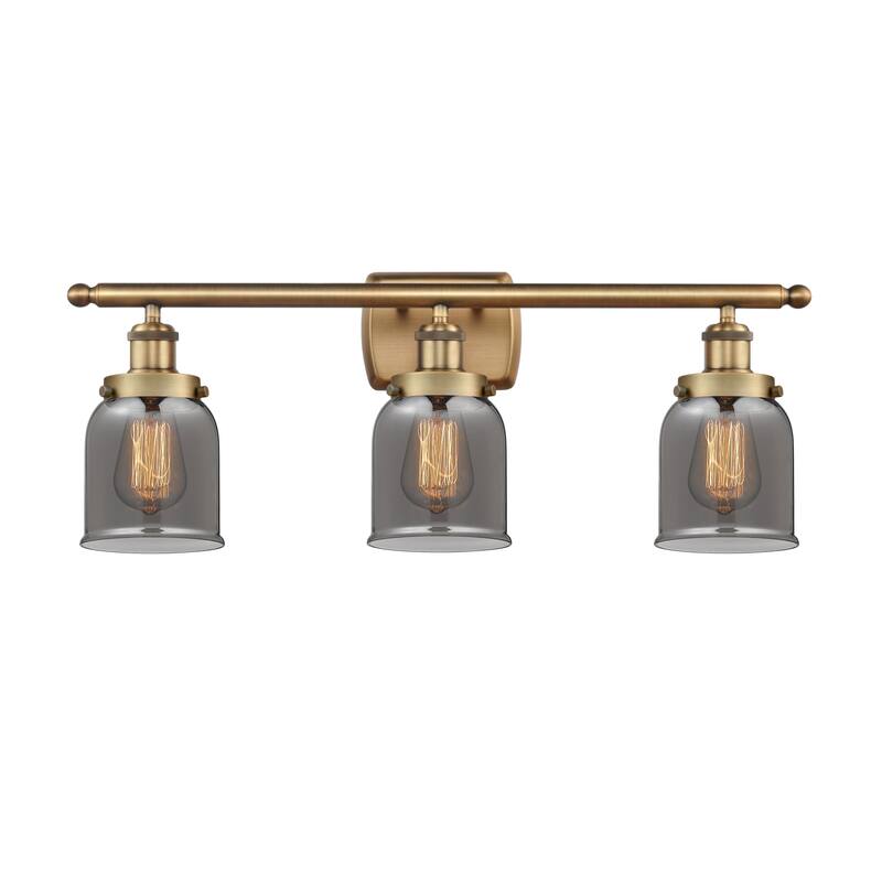 Innovations Lighting 916-3W-12-26 Bell Vanity Bell 3 Light 26" Wide - Brushed Brass / Plated Smoke