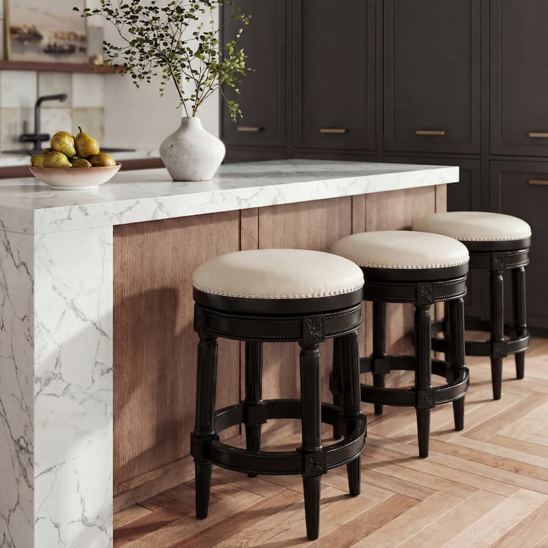 New Ridge Home Goods Chapman Counter-Height Backless Swivel Bar Stool - Counter Height