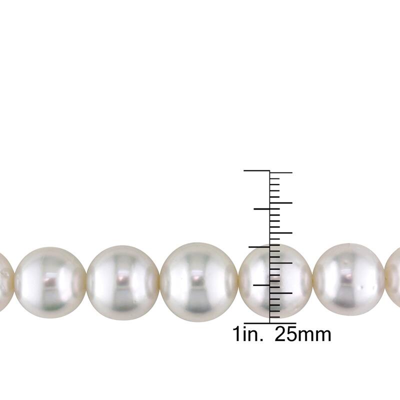 Miadora 14k or 18k Yellow Gold South Sea Cultured Pearl Strand Necklace (10-18mm) Diamond Accent