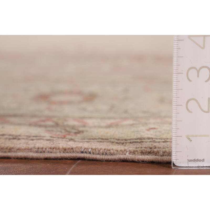 Earth Tone Oushak Oriental Area Rug Hand-Knotted Wool Carpet - 6'9" x 9'10"