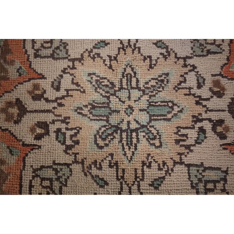 Hand Knotted Oriental 100% Wool Carpet Traditional Medallion Greys & Charcoal Tabriz Area Rug - 9' 8'' X 6' 5''