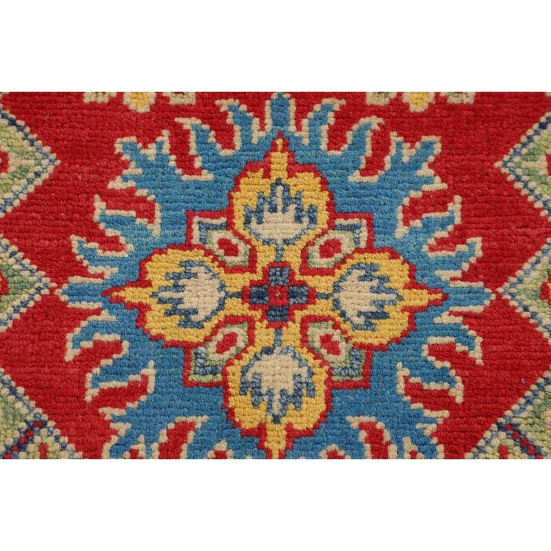 Red Traditional Kazak Rug Handmade Wool Carpet - 2'9" x 4'0"