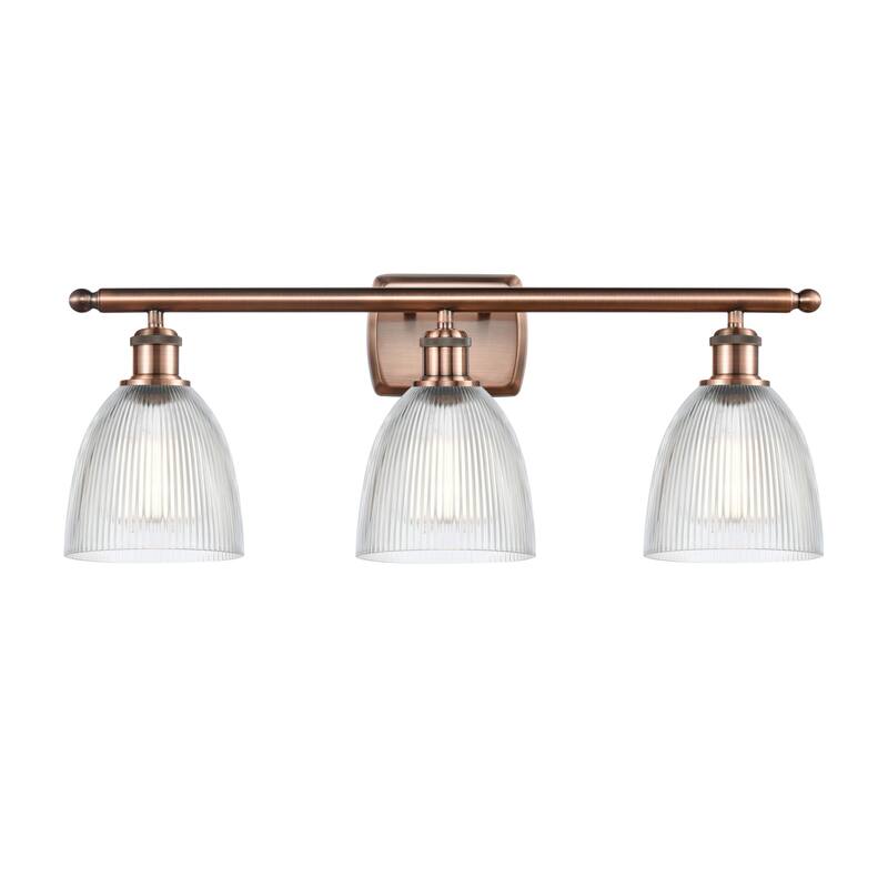 Innovations Lighting Castile 3 Light 26" Wide Bathroom Vanity Light - Antique Copper / Clear