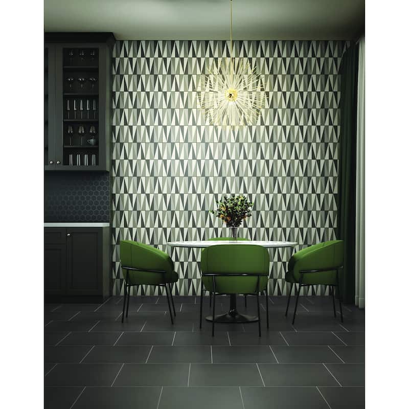 Porcelain 1-inch Hexagon Mosaic Tile in Black - 12x24