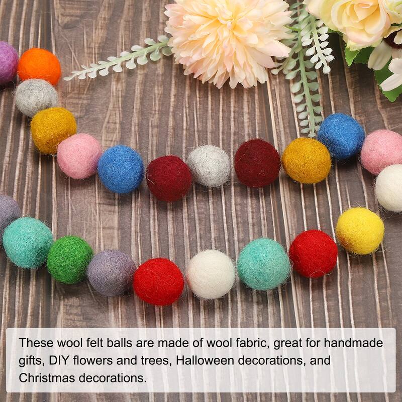 Wool Felt Balls Beads Woolen Fabric 15mm White for Home Crafts Pack of 200