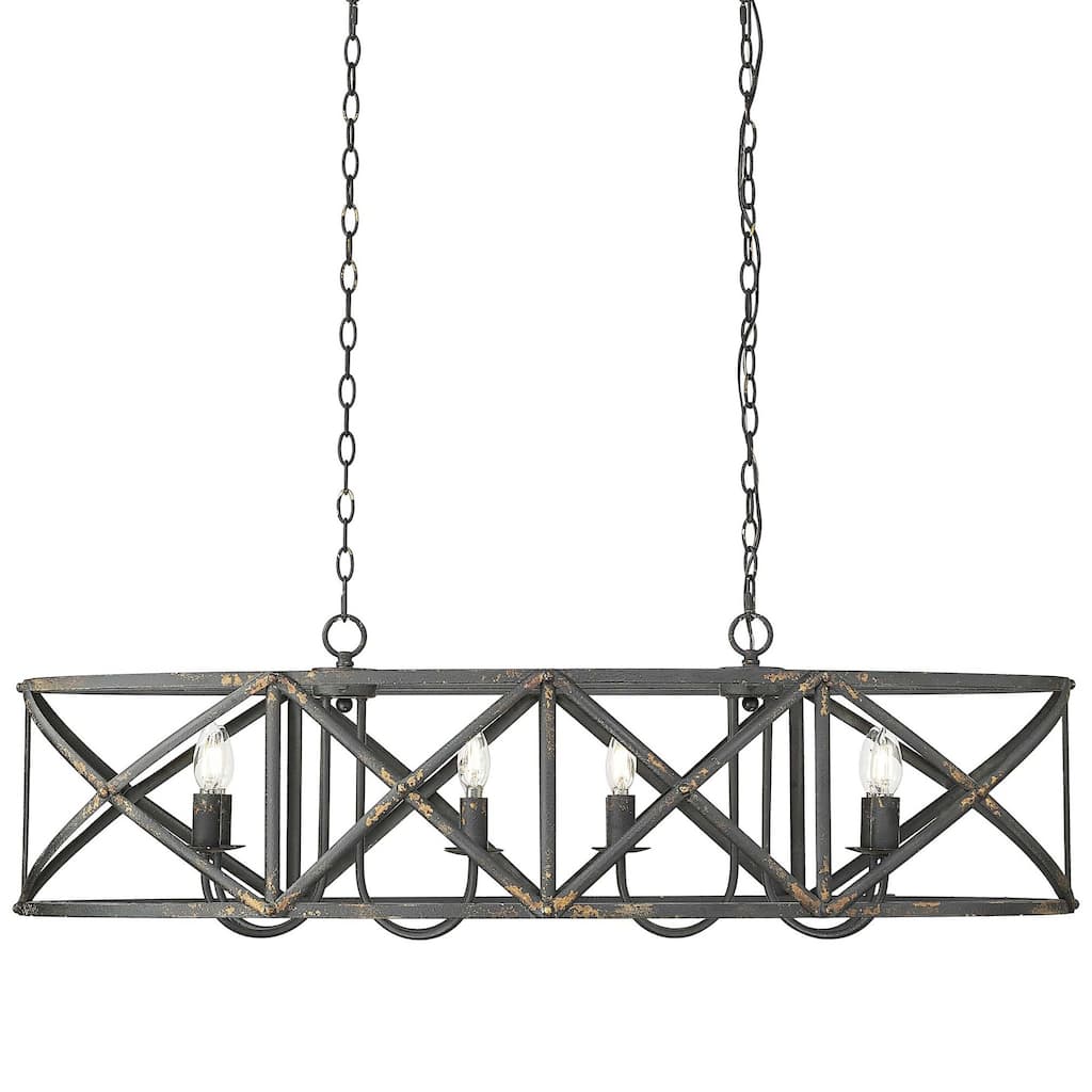 Golden Lighting 0890-LP Alcott 8 Light 45" Wide Linear Pendant