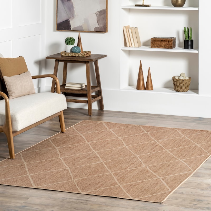 Nuloom Billy SpinClean Diamond Easy-Jute Machine Washable Area Rug - 9' x 12' - Ivory - Rectangle