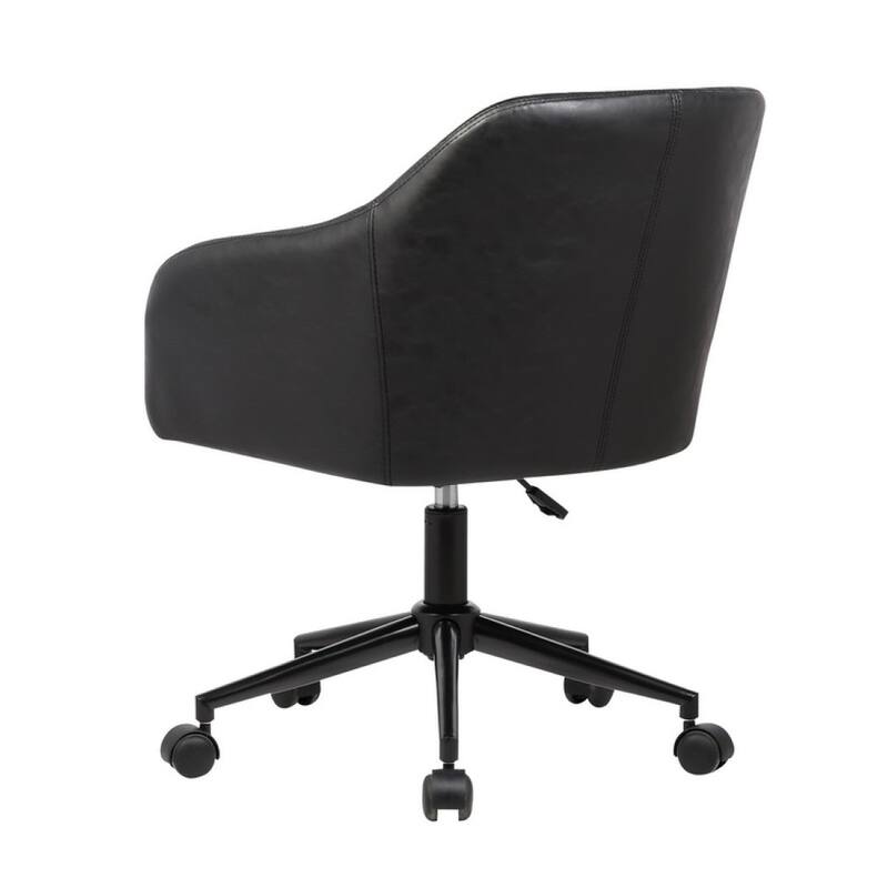 Porthos Home Madison Office Desk Chair, Tufted PU Leather Upholstery