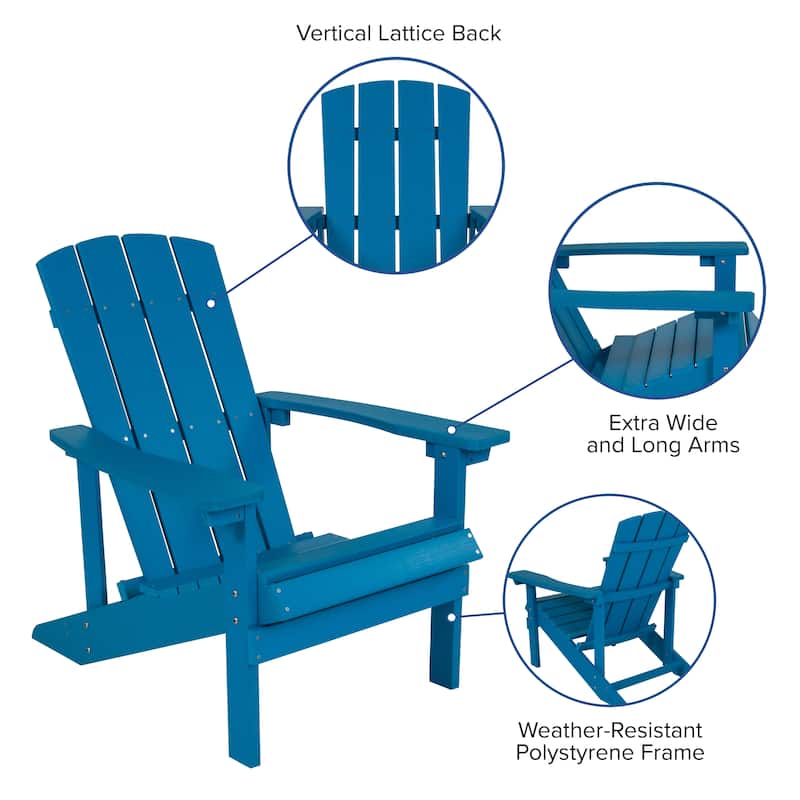 Outdoor All-Weather Poly Resin Wood Adirondack Chairs (Set of 2)