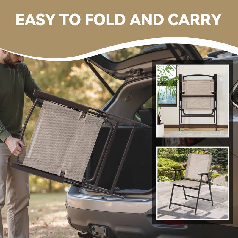 VredHom 4PC Patio Folding Outdoor Dining Chairs