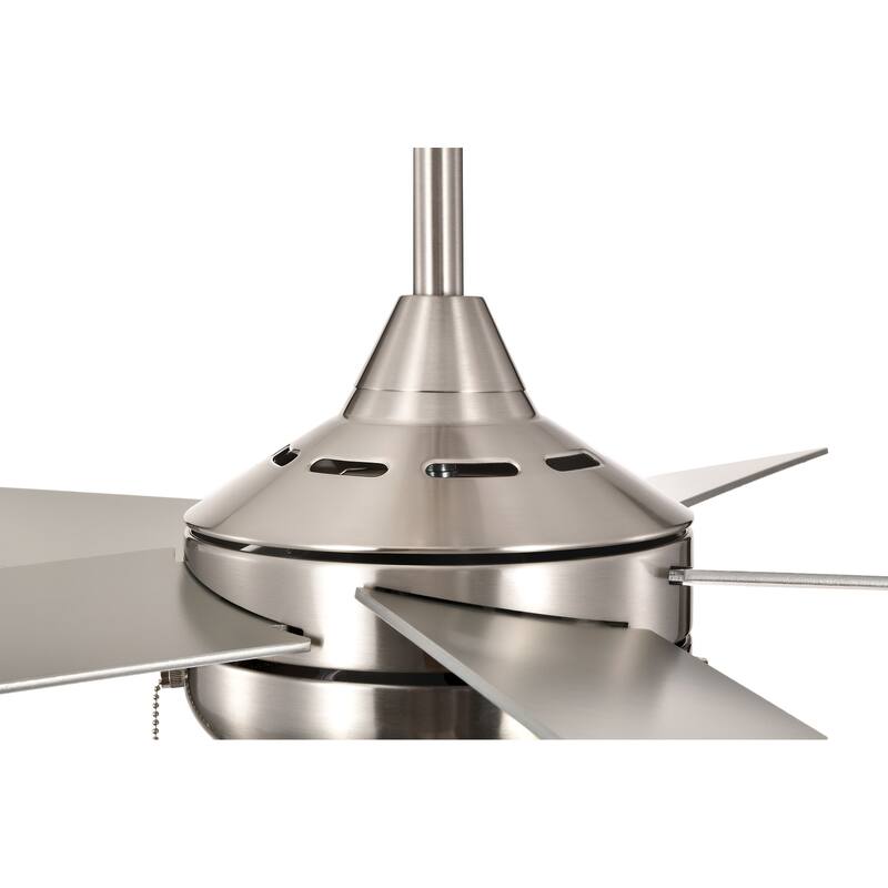 Matte Black/Brushed Nickel 52 in. Integrated LED Indoor 5-Blade Ceiling Fan with Pull Chain