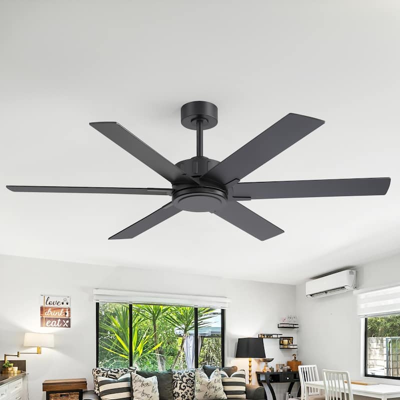 48/56/60 Inch Reversible Blade Ceiling Fan No Light with Remote Control - 60 Inch