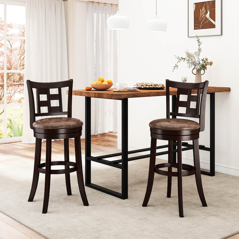 Costway Set of 2/4 Bar Stools 30" Swivel Bar Chairs with Footrest, - See Details