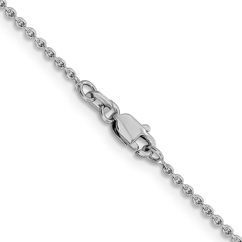 Curata 14k White Gold 1.4mm Solid Polished Cable Chain Necklace Options: 16 18 20 22 24